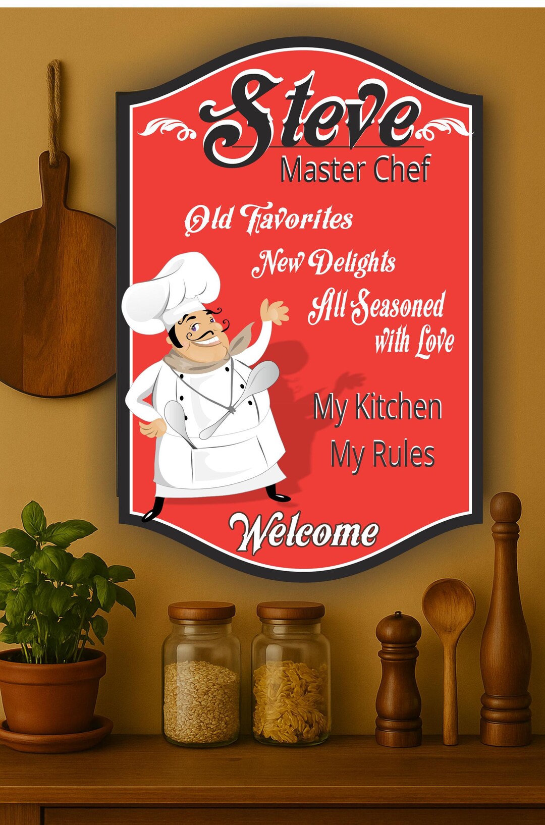 Personalized Chef Kitchen Sign: Custom Culinary Wall Art - Etsy