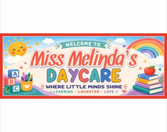 Personalized Daycare Sign: Custom Preschool Classroom Decor for Childcare Providers