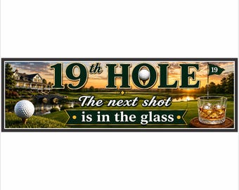 19th Hole Golf Sign: Funny Golf Bar & Man Cave Decor