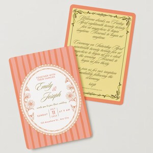 Wedding Invitation Illustration Editable & Printable Digital Template Link