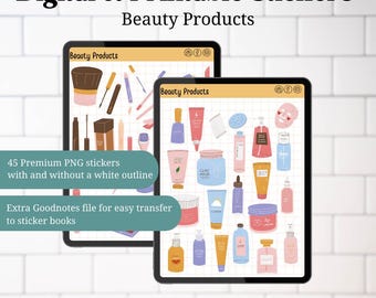Digital Printable Stickers, Chic Beauty Products Stickers for Planner Decorating | Goodnotes, Notability,  PNG
