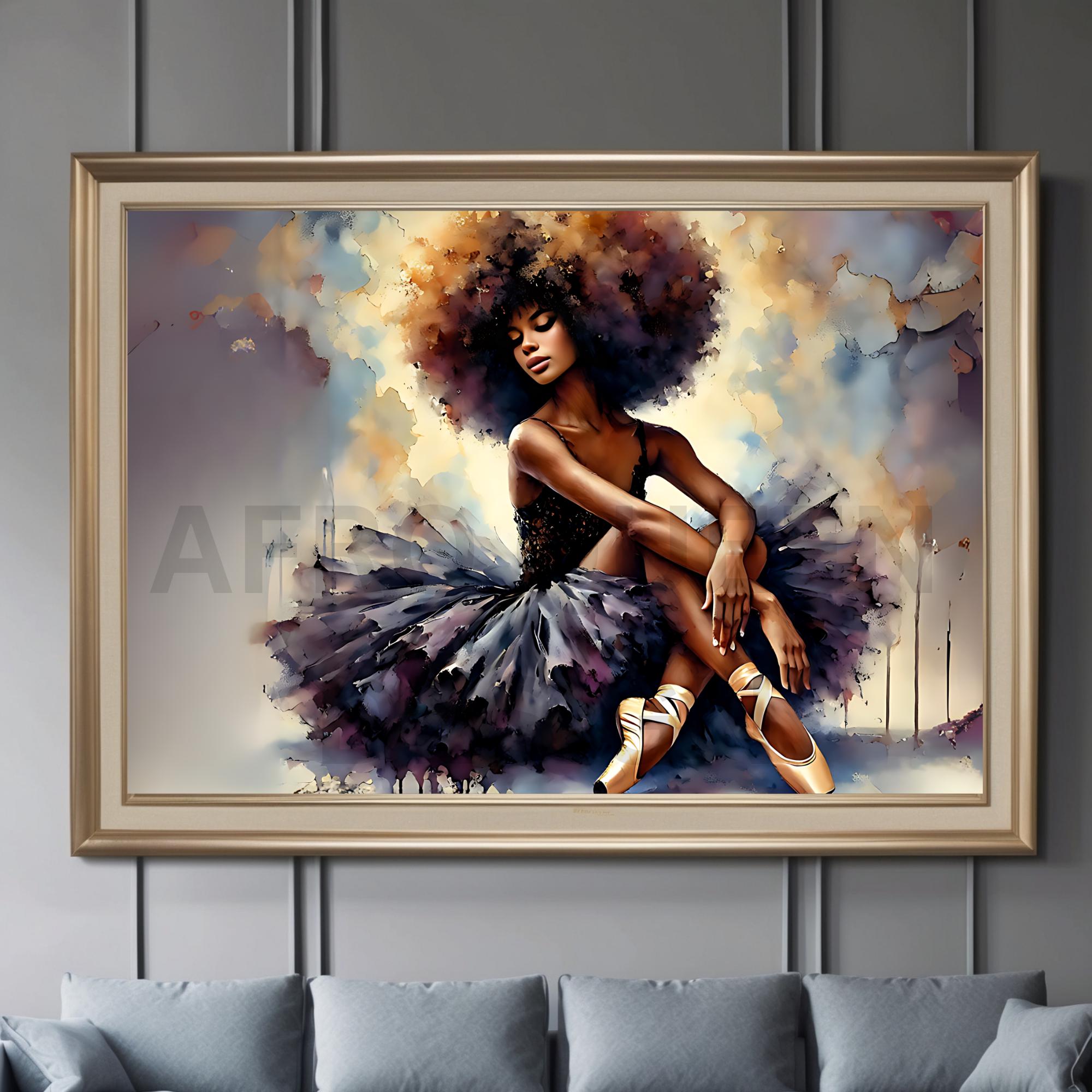 Black Ballerina Wall Art Afro Ballet Dancer Digital Print Elegant black-ballerina-wall-art-afro-ballet-dancer-digital-print-elegant