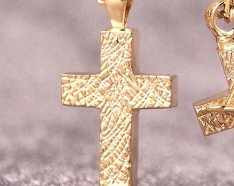 14K Gold plated Cross Cremation Necklace - Memorial Urn Pendant for Ashes silver-Urn Necklace