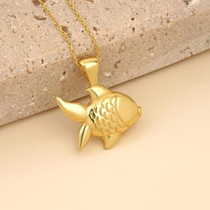 Gold Fish Cremation Urn Necklace: Remembrance Ash Holder-Urn Necklace