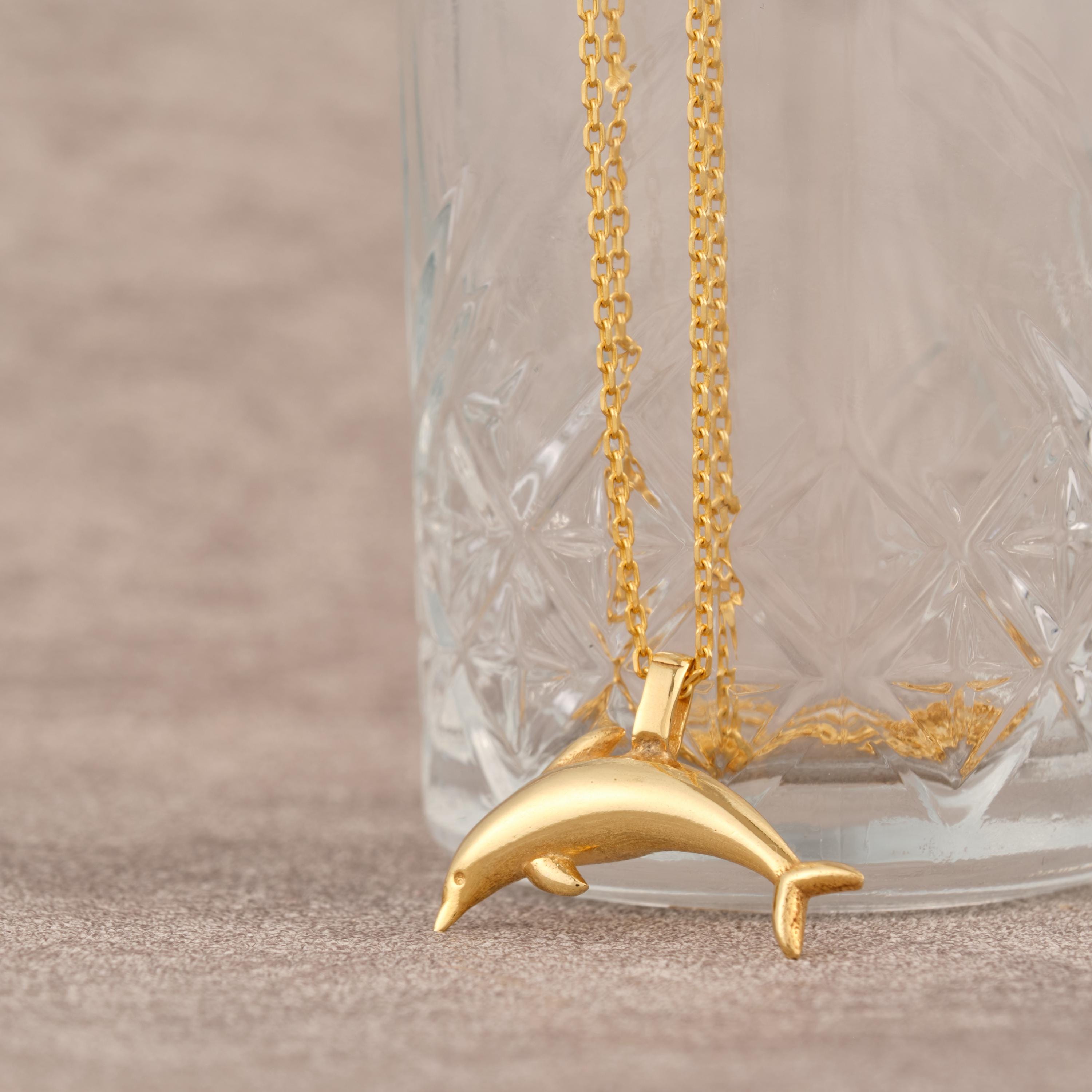 Dolphin Cremation Necklace Keepsake Urn - Aluminum Pendant With Inner Vial, 24" Chain, For Ashes - View #6
