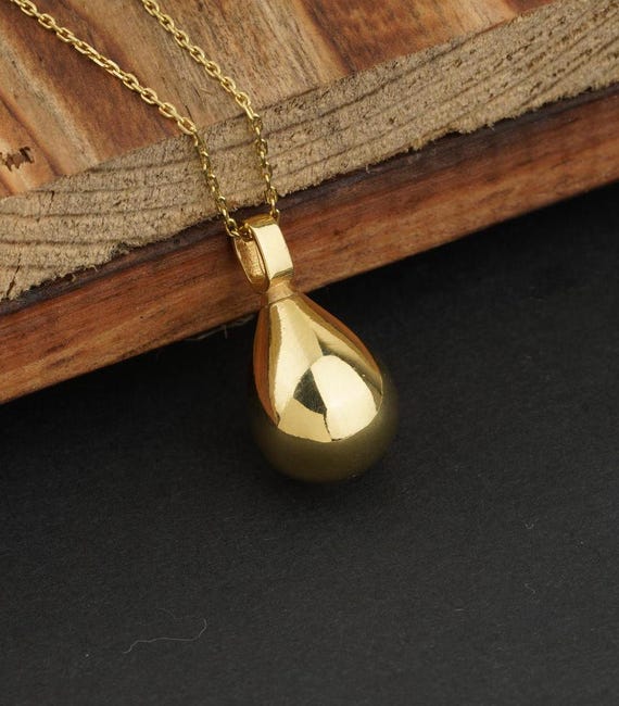 Minimalist Drop Cremation Necklace - Memorial Urn Pendant