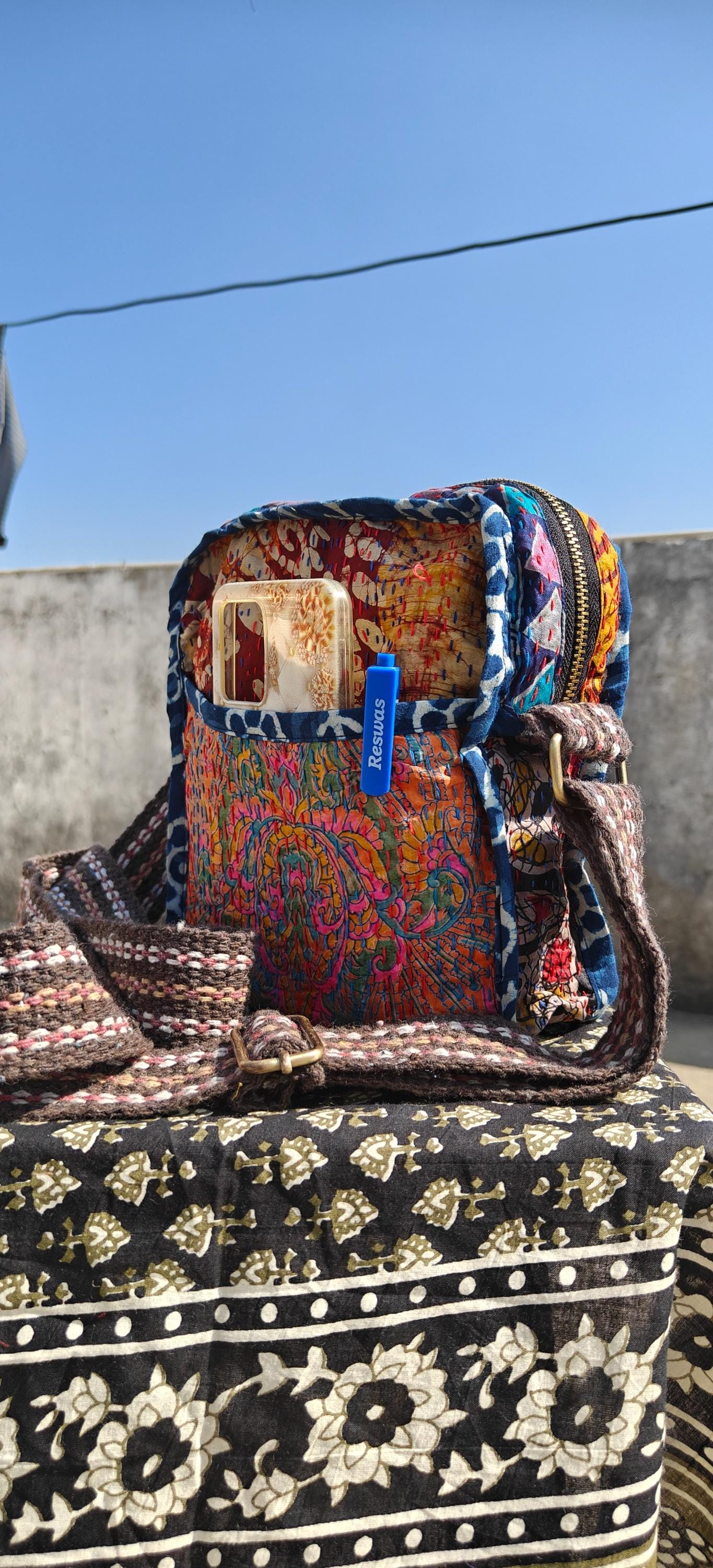 Vintage 90s Streetwear Distressed Rainbow Abstract Art Cinch Top Slingback Bag Crossbody Slingback Bag - Etsy main image 3