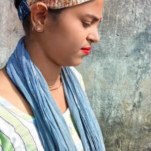 Bandeau torsadé en soie kantha recyclée, serre-tête extensible en tencel image 8