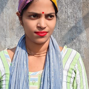 Bandeau torsadé en soie kantha recyclée, serre-tête extensible en tencel image 3