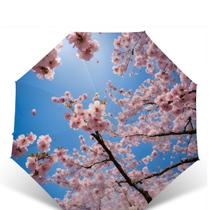 Parasol Hanami Umbrella, Sakura Umbrella, Spring Floral Umbrella, Japanese Cherry Blossoms in bloom, Sun and Rain ,UV Protection Parasol