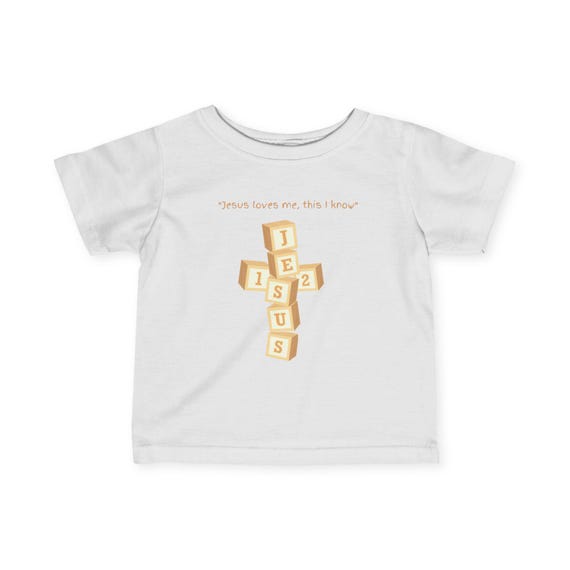 Baby Tee, Toddler T Shirt, Jesus Loves Me Infant Fine Jersey Tee, Cute Christian baby Tee, Newborn gift idea, Christening Gifts,