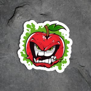 Angry Apple Sticker