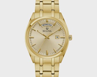 New Bulova Surveyor Gold Stainless Steel Men's Watch, 39mm
