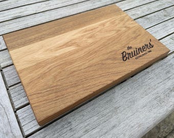 Aangepaste eiken snijplank gepersonaliseerde eiken snijplank, kerstcadeau, housewarmingcadeau, gedenkwaardige data, enz. Gegraveerde snijplank