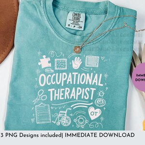 Diseño de camiseta de terapeuta ocupacional: Vida ocupacional SVG, PNG (descarga digital) imagen 2