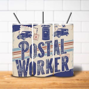 Retro Inspired Worker Mail Carrier Postal Worker 20oz Tumbler png DIGITAL DESIGN DOWNLOAD****