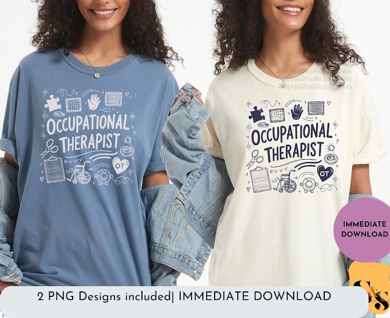 Diseño de camiseta de terapeuta ocupacional: Vida ocupacional SVG, PNG (descarga digital) imagen 3