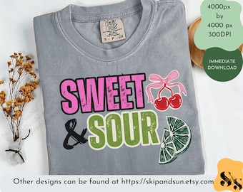 Cherry Limeade PNG: Sweet & Sour Summer Citrus Design (Digital Download for Sublimation)