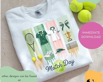 Kokette Tennis Mom PNG: Game Day Design (Digitaler Download)