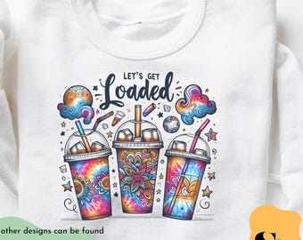 Love Loaded Tea PNG: Tie Dye Summer Clipart (Digital Download)