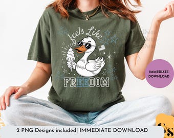 Funny Duck Patriotic Sublimation PNG: 4th of July Design (Digital Download)