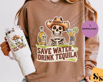 Save Water Drink Tequila Tee: Lustiges Margarita T-Shirt (digitaler Download)
