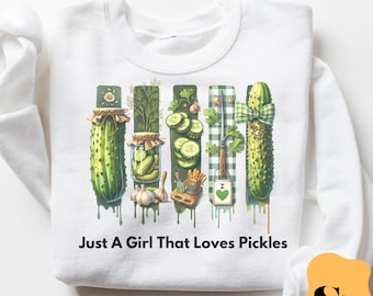 Just a Girl That Loves Pickles Png DIGITAL DOWNLOAD Cute Pickle Design - Digital PNG for Girls Who Love Pickles