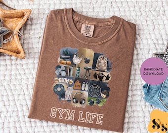 Gym Life PNG: Fitness Sublimation Design (Digital Download)