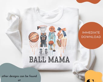 Basketball Mama PNG: Brushstroke Sublimation Design (Digital Download)