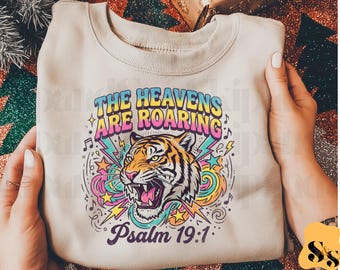The Heavens are Roaring Digital Design, PNG Retro Christian T-Shirt Design: The Heavens Are Roaring PNG