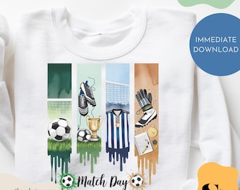 Diseño PNG de fútbol para el día del partido: Impresión por sublimación (descarga digital)