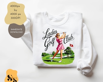 Female Golfer PNG: Ladies Golf Club Clipart (Digital Download)
