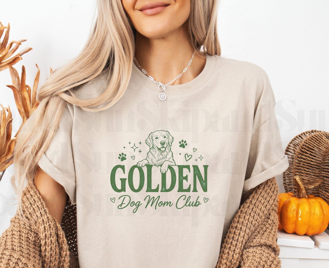 Golden Retriever Dog Mom Club | Vintage Golden Mom Shirt Design | Cute ...
