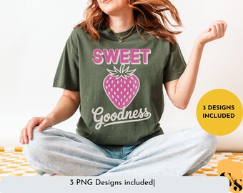 Strawberry Festival Shirt Design: Preppy Summer PNG (Digital Download)