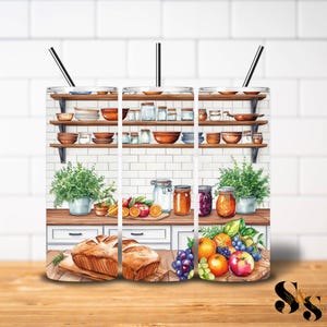 Rustic Kitchen Watercolor Clipart - Retro Countryside Kitchen PNGs for Digital Crafting & Tumblers DIGITAL DOWNLOAD