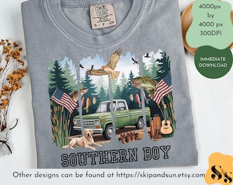 Southern Boy, DIGITAL DESIGN, Brushstroke Design, Southern Man Png, Duck Hunting, Camo Design  PNG Download