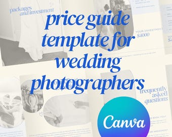 Wedding Photography Pricing Guide Template: Elegant Blue Design (A4 PDF Canva)