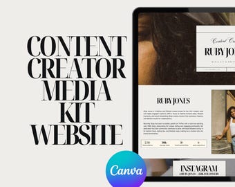 Content Creator Portfolio & Media Kit Website -  Canva Editable Template