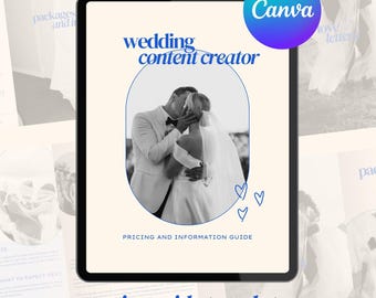 Wedding content creator pricing guide - editable  Canva PDF template