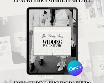 Wedding Photography Price Guide - editable Canva template - editorial luxury design