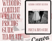 Wedding Content Creator Pricing Guide Template: Romantic Red Canva Design (PDF Download A4 Size)