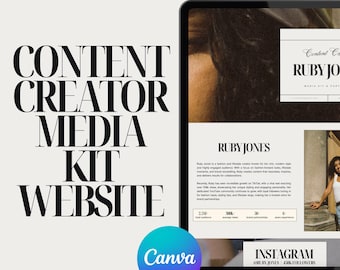Sito web per portfolio e media kit per creatori di contenuti - Modello modificabile Canva