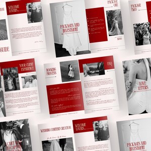 Wedding Content Creator Pricing Guide Template: Romantic Red Canva Design (PDF Download A4 Size) image 7
