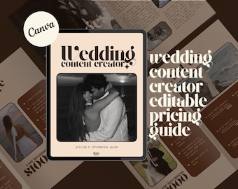 Guida ai prezzi per i creatori di contenuti per matrimoni: modello Canva neutro e audace (PDF)
