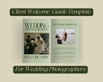 Guida di benvenuto per il cliente per la fotografia di matrimonio di oltre 50 pagine - Modello Canva modificabile in PDF