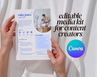 Modello di kit multimediale modificabile: Canva PDF per creatori di contenuti