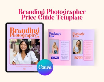 Modello di prezzi per fotografi - Fotografia aziendale di personal branding - PDF modificabile colorato Canva