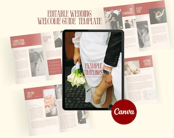 Client Welcome Guide for Wedding Photographers, 52 Page CANVA Editable Template
