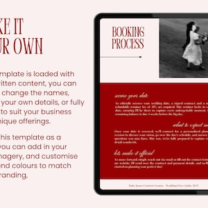 Wedding Content Creator Pricing Guide Template: Romantic Red Canva Design (PDF Download A4 Size) image 5