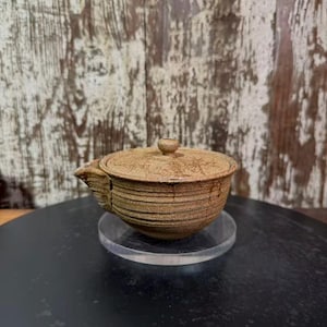 Tetera japonesa Namban Ware Shiboridashi de 215 ml con filtro incorporado, cocida en horno de leña (Nanban-yaki)